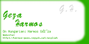 geza harmos business card